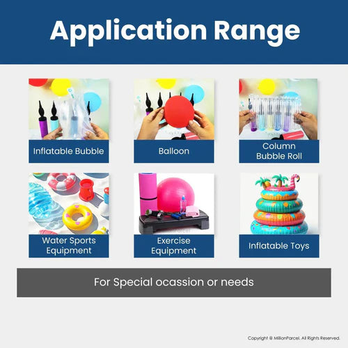 Manual hand air pump for balloons and inflatable air columns