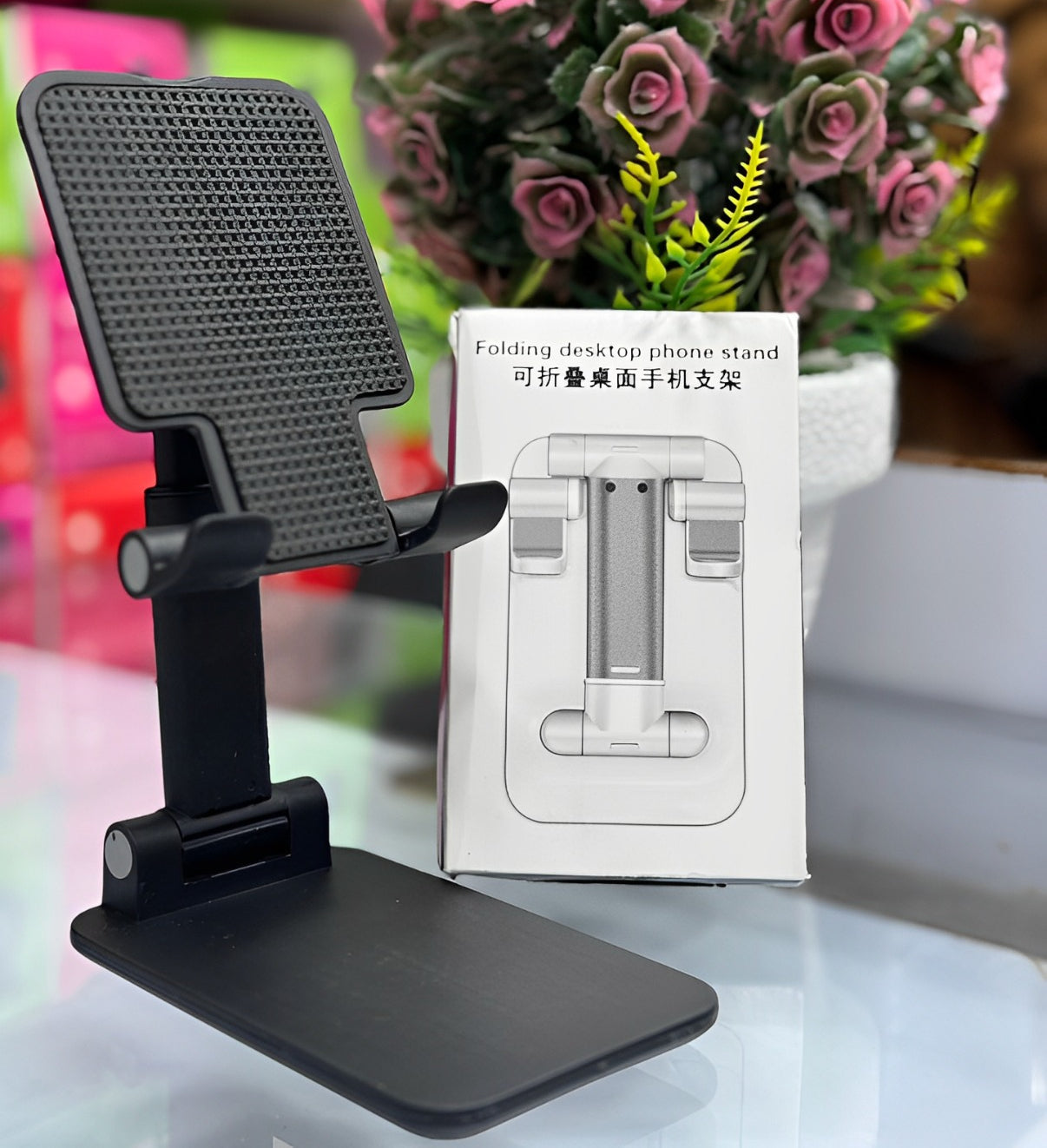 Foldable & Adjustable Mobile Phone and Tablet Stand | Flexible Desktop Mount & Lazy Bracket Support for All Devices (Random Color)