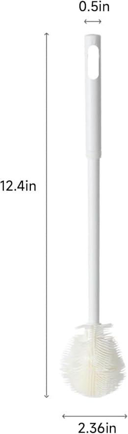 New Silicone Cup Brush Folding Brush Head Long Handle Glass Cleaner White Kitchen Cleaning Tool Drink Bottle Cleaning Brush