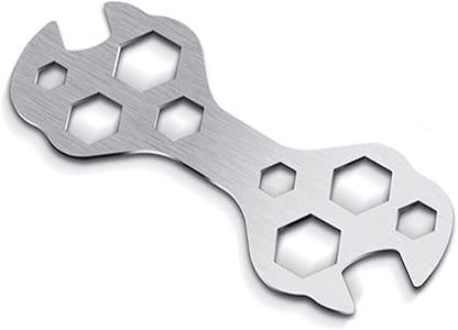 10 in 1 Bicycle Wrench Multi-Function Wrench Mini Steel Bike Tool Kit Spanner Wrench Breaker Bar Craftsman Tool Set Hexagon Bike Tools Snap on Tools Spanner Bicycle Repair Bar Tools Pliers(Silver)