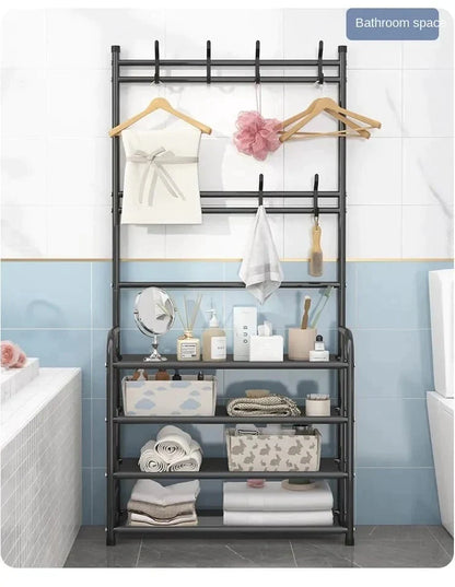 Multifunction 4 Layers Shoe Rack With Clothes Rack