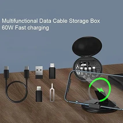 60W Multifunctional Data Cable Set – Fast Charging for Android & iPhone.