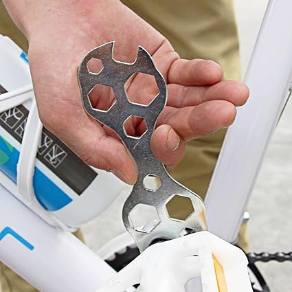 10 in 1 Bicycle Wrench Multi-Function Wrench Mini Steel Bike Tool Kit Spanner Wrench Breaker Bar Craftsman Tool Set Hexagon Bike Tools Snap on Tools Spanner Bicycle Repair Bar Tools Pliers(Silver)