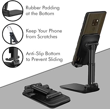 Adjustable and Foldable Desktop Phone Holder Stand for Phones.