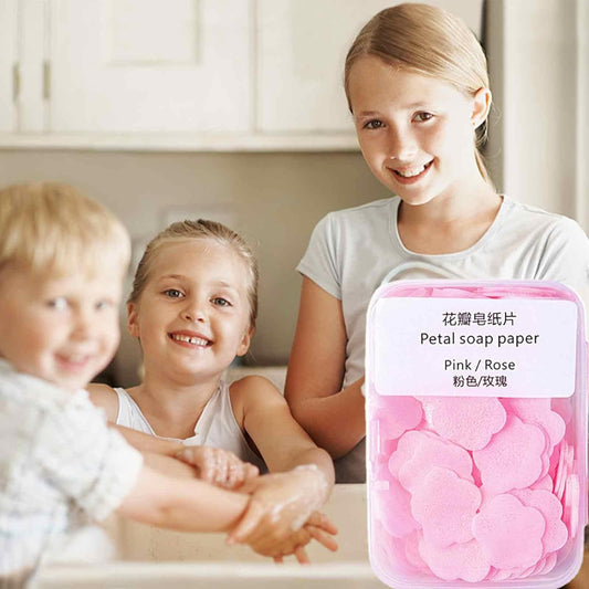 Paper Soap Sheets | Cleaning Washing Hand Bath Toiletry Paper Soap Sheets Petals Soap Flakes with Storage Box for Outdoor
