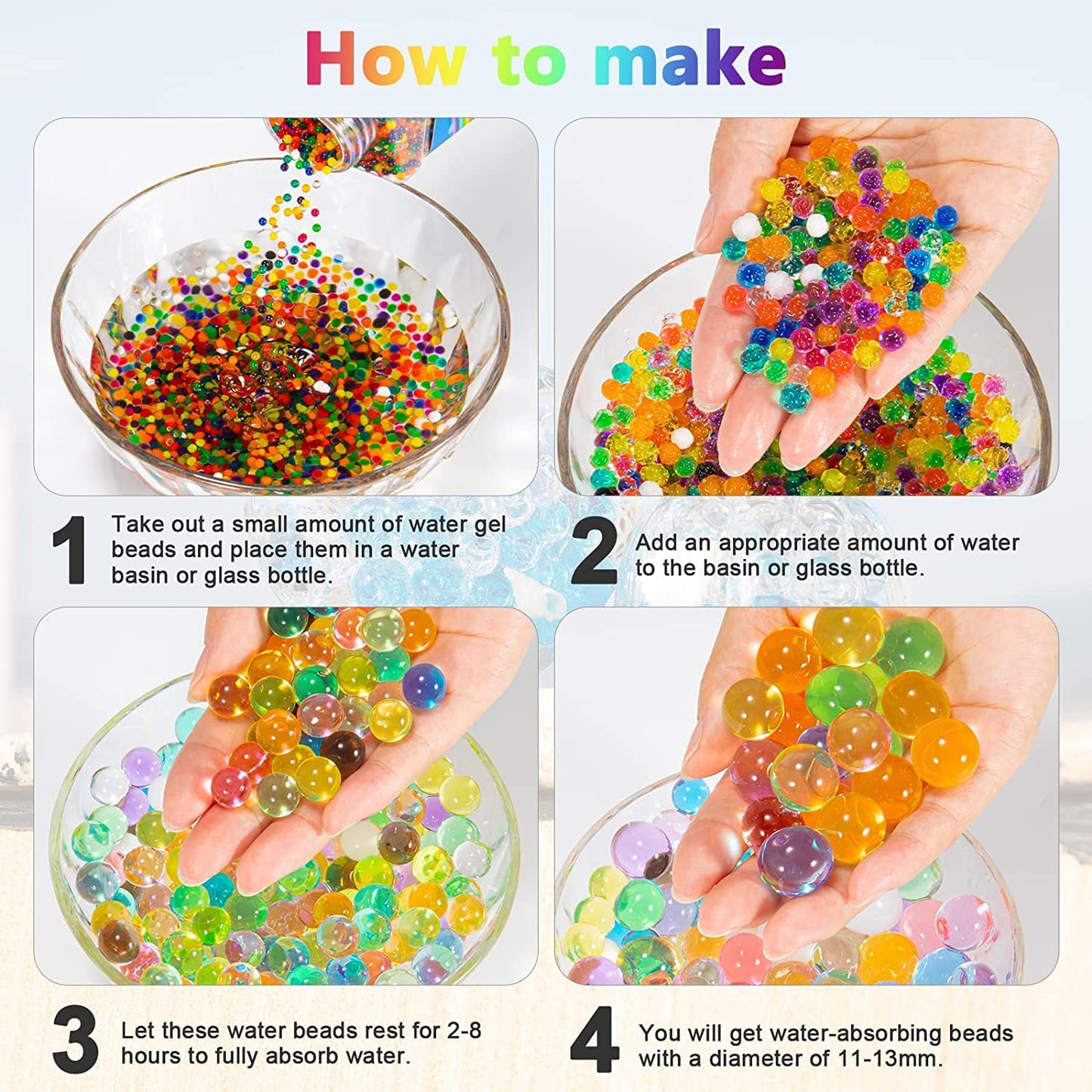 5 Pkt Premium Multicolour Water Jelly Ball for Decoration | Water Expanding Growing Balls | Water Crystal Ball .