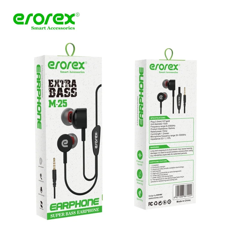 Erorex Handsfree (M-25),High-Quality Microphone.