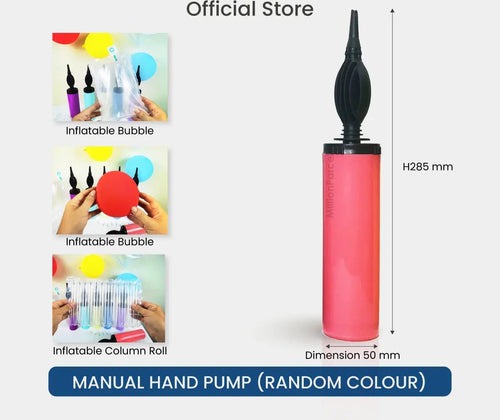 Manual hand air pump for balloons and inflatable air columns