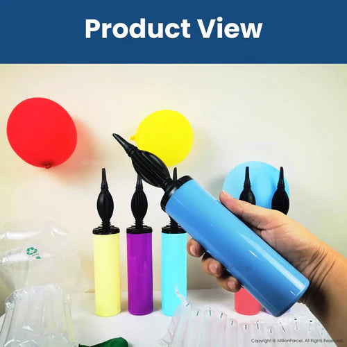 Manual hand air pump for balloons and inflatable air columns