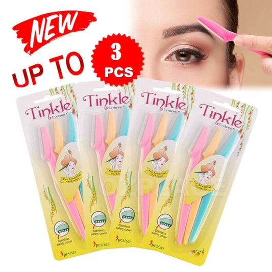 Original High Quality Twinkle Pack of 3 Tinkle Eyebrow Razor, Facial Hair Remover Eyebrow Trimmer.
