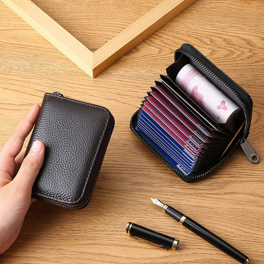 Genuine Leather Wallet 9 Cardholder Pockets 2 CASH AND KEY Pockets